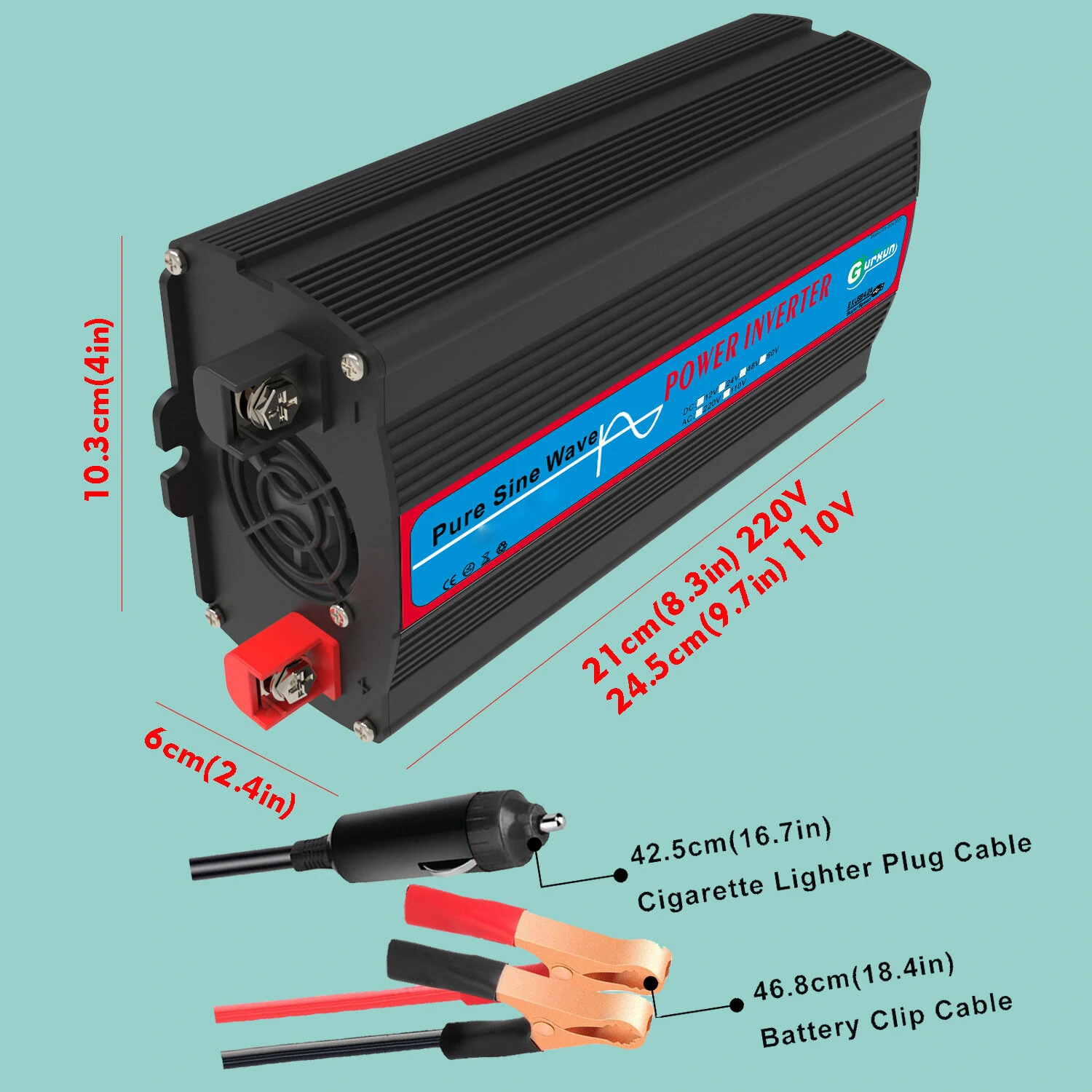 (image for) 1000W Peak Power Car Inverter Sine Wave Car Inverter Solar Inverter Photovoltaic Inverter Outdoor Emergency Power Supply