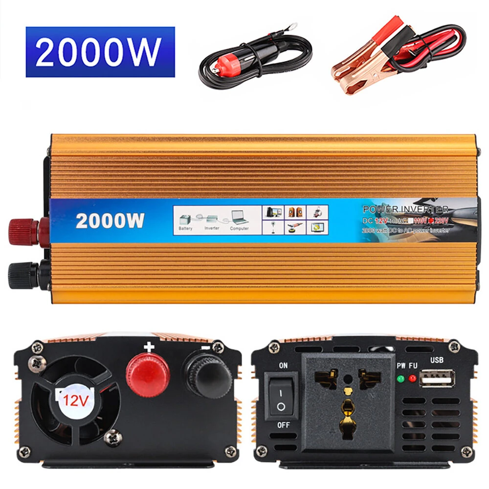 (image for) 12V/24V to 220V 500W / 1000W / 1500W / 2000W Peak Power Home Car Outdoor Modified Sine Wave Inverter Car Power Inverter