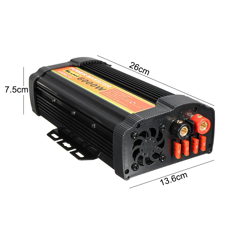 (image for) 6000W Peak Car Power Inverter DC 12V To AC 220V Dual USB Modified Sine Wave Transformer