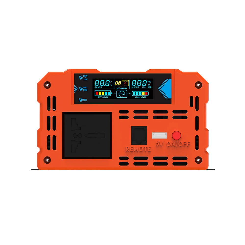 (image for) Car Power Inverter 12V DC To 220V AC Car Inverter Pure Sine Wave LCD USB Portable Inverter Pure Sine Wave
