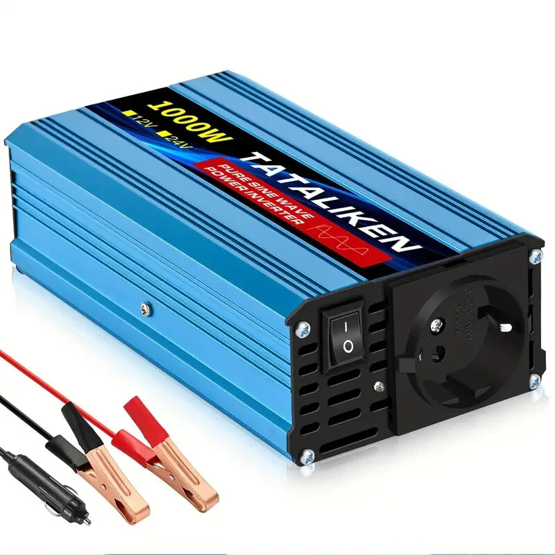 (image for) TATALIKEN 400W/1000W Pure Sine Wave Power Inverter Converts DC 12V/24V to AC 220V 50HZ Suitable For Car Home Office And Outdoor Use